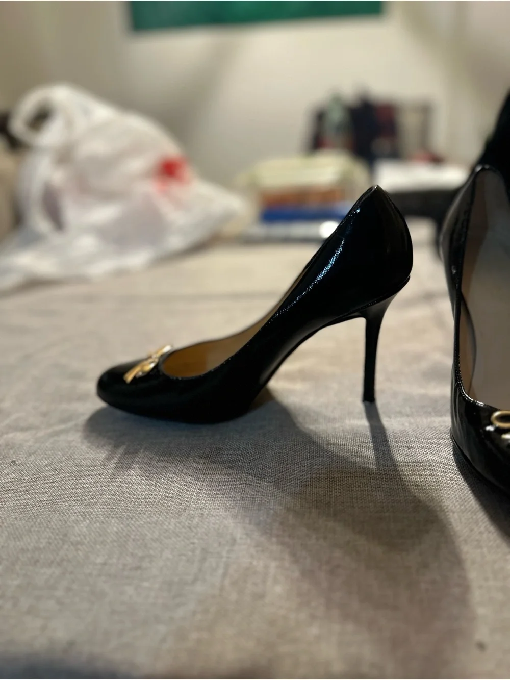 kate spade Black Patent Bow-Trim Pumps